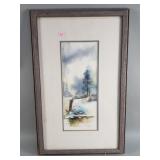 Signed vintage Bergenon watercolor painting