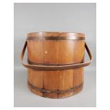 Vintage wood metal bucket
