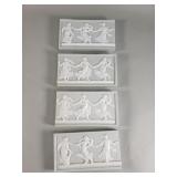 Group of vintage neoclassical style bas-relief