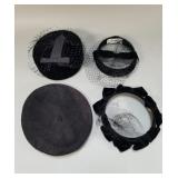Group of ladies hats, pillbox, beret, etc.