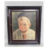 Antique signed Brandi oil on board portrait