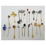 Group of stick pins, some vintage