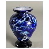 Signed hand blown studio art glass vase