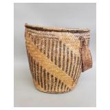 Vintage hand woven carrying basket
