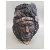 Signed Bille Deaux carved stone bust