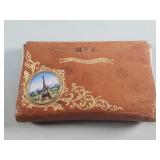 Antique leather sewing ï¿½tui featuring a guided