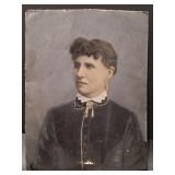 Circa 1880s. Hand-colored portrait of a woman in