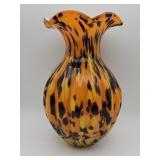 Vintage hand-blown orange, yellow and black
