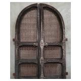 Antique rustic iron and hand carved