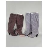 Two pairs of Vero Cucio suede women's knee boots