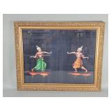 Vintage oil painting on fabric 'Thai Lapidary'