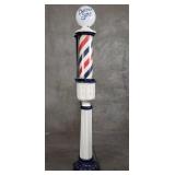 Vintage freestanding metal barber pole