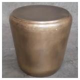 Vintage brass tone metal drum table