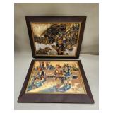 Pair of signed R. Sakdi oils on board