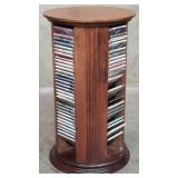 Group of CD's on wood swivel rack