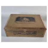 Vintage brass and wood Nautical style jewelry box