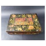 Antique Kashmiri hand-painted papier-mache