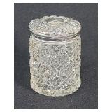 Vintage cut crystal jar with silver hallmarked lid