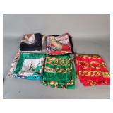 Five silk scarves