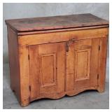 Antique pine lift-top dry sink/storage cabinet