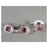 Sterling silver and garnet bracelet