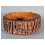 Vintage carved wood bowl