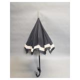 Antique black ruffled parasol