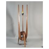 Mid century Modern walnut table lamp