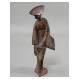 Mid century Japanese geisha cast iron figure