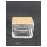 Vintage silver enamel and glass lidded jar