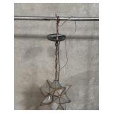 Vintage frosted glass star pendant light fixture