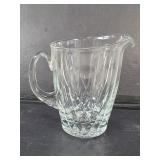 Hand blown glass pitcher