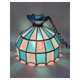 Vintage slag glass pendant lamp