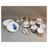 Group of porcelain tea cups, saucers, plates,