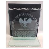 Glass plaque award presented to Tom Petty and