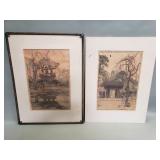 Pair of signed Hiroshi Yoshida Japanese w