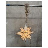 Vintage frosted glass star pendant light fixture
