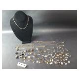 Vintage cufflinks, pocket watch chains, pins,