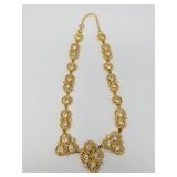 Vintage rhinestone and gold-tone statement