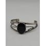 Vintage sterling silver and onyx cuff bracelet