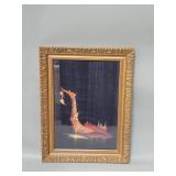 Vintage oil painting on fabric