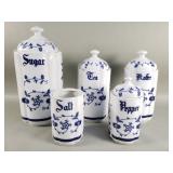 Group of vintage porcelain canisters by