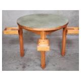 Vintage Swedish knotty pine card game table