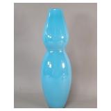Vintage light blue double gourd art glass vase