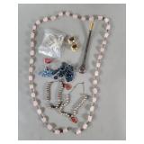 Group of costume jewelry earrings, bracelets,