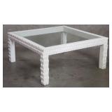 Serge Roche-style coffee table with glass top