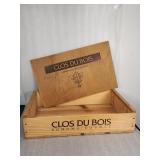 1987 Clos Du Bois wood wine crate