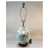 Vintage Asian porcelain ginger jar table lamp