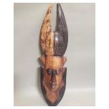 Carved wood tribal style wall mask