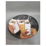 Signed Maureen Lipman ceramic cubist decorative
